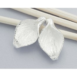 925 Sterling Silver 2 Calla Lilly Bead Caps 10.5x18mm.