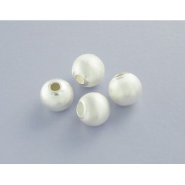 925 Sterling Silver 10 Silky Round Beads 6 mm.