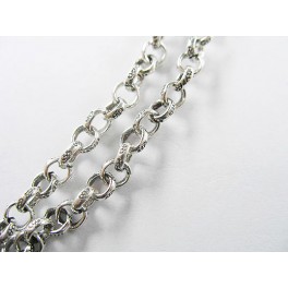 Karen Hill Tribe Silver Imprint Opened Link Chain 3.8mm. 9 inches