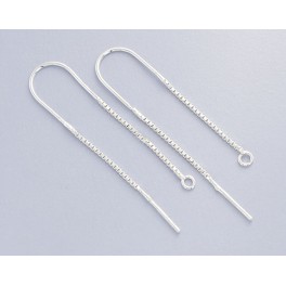 925 Sterling Silver 2 pairs Ear Threads 44mm.