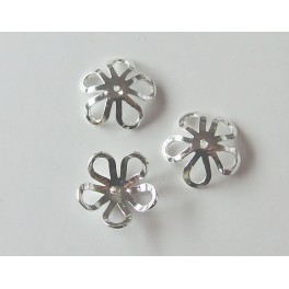 925 Sterling Silver 20 Flower Bead Caps 8.5 mm.