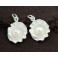 2 of 925 Sterling Silver Flower Pendants with Pearl 13 mm.