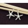 925 Sterling Silver 4 Starfish Charms 12mm.