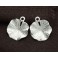 925 Sterling Silver 2 Lotus Leaf Charms 14mm. Polish Finished