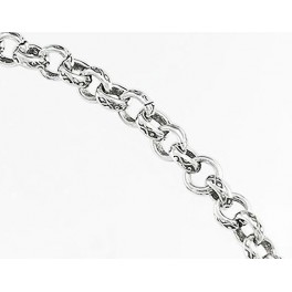 Karen Hill Tribe Silver Imprint Opened Link Chain 4mm. 14 inches