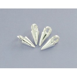 6 of 925 Sterling Silver Spike Charms 2.7x5 mm.Polish Finished