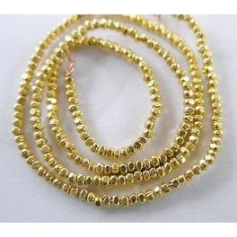 24k Gold  Vermeil Style  200  Faceted Spacer Beads 1.4 mm. 8.5 inches