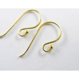 24k Vermeil Style  2 Pairs of Earwires 9x18 mm.