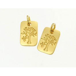 925 Sterling Silver 24k Gold Vermeil Style 2 Tree of Life Charms.