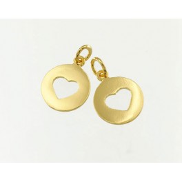 925 Sterling Silver 24k Gold Vermeil Style 2 Heart Charms