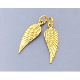 925 Sterling Silver 24k Gold Vermeil Style 2  Angel Wing Charms