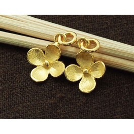925 Sterling Silver 24k Gold Vermeil Style 2 Flower Charms