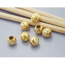 925 Sterling Silver 24k Gold Vermeil Style 10 Diamond Cut Spacer Beads.