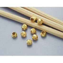 925 Sterling Silver 24k Gold Vermeil Style 30 Diamond Cut Spacer Beads.