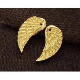 925 Sterling Silver 24k Gold Vermeil Style 2 Angel Wing Charms