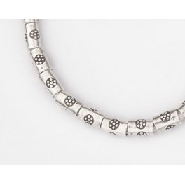 Karen Hill Tribe Silver 30 Printed Beads 3x5 mm.
