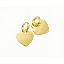925 Sterling Silver 24k Gold Vermeil Style 4 Heart Charms 7.5mm.