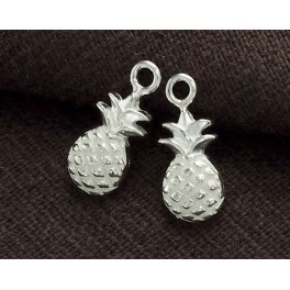 925 Sterling Silver 2 Pineapple Charms  6x11 mm.