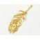 925 Sterling Silver 24k Gold Vermeil Style Peacock Feather Pendant