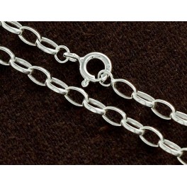 925 Sterling Silver  Oval Chain Bracelet 3x5 mm. 7 inches