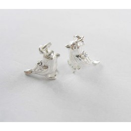 925 Sterling Silver 2 Bird Charms 5x12mm.