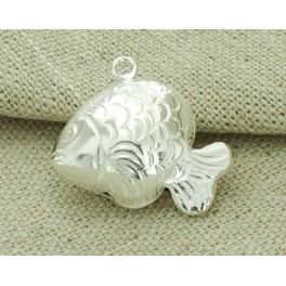 1 of 925 Sterling Silver Fish Pendant16x21 mm.