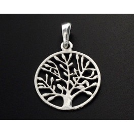 1 of 925 Sterling Silver Tree of Life Pendant 19.5mm. Matte Finished