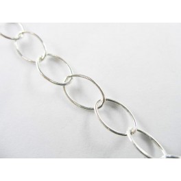925 Sterling Silver Oval Chain 7.5x11.5 mm. 12 inches