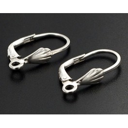 925 Sterling Silver 3 pairs Lever Back Earrings 9x18 mm.