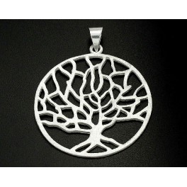 1 of 925 Sterling Silver Tree of Life Pendant 33.5mm. Matte Finished