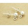925 Sterling Silver 4 Pairs of Post Stud Earrings 3mm  Ball with Opened Loop