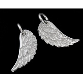 2 of 925 Sterling Silver Angel Wing Charms 6x15mm.