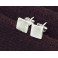 925 Sterling Silver Brushed Square Stud  Earrings 6mm.