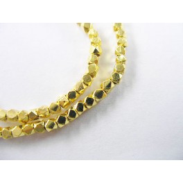 Karen hill tribe 24k Gold  Vermeil Style  80  Faceted Beads 2mm.
