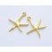 925 Sterling Silver 24k Gold Vermeil Style 2 Starfish Charms 13.5mm.