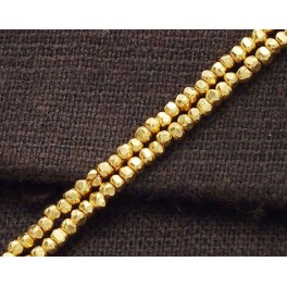 Karen hill tribe 24k Gold  Vermeil Style  120 Faceted Seed Beads 1.8x1 mm.