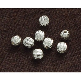 925 Sterling Silver 10 Corrugated Spacer Beads  3.5mm