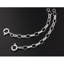 925 Sterling Silver 2 Extension Chains 2.5 inches with Spring Ring clasps
