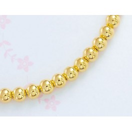 925 Sterling Silver 24k Gold Vermeil Style 20 Round Seed Beads 4 mm.