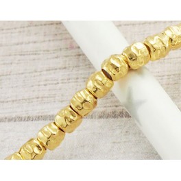 Karen Hill Tribe 24k Gold Vermeil Style 20 Hammer Rondelle Beads 3.5mm.