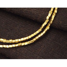 Karen Hill Tribe 24k Gold Vermeil Style 90 Cube Beads 1.5x1.8mm.6.5 inches