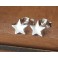 925 Sterling Silver Star Stud Earrings 6.5mm.Polish Finished