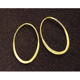 925 Sterling Silver 24k Gold  Vermeil Style  Oval Links, Connectors 15x24 mm.