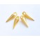 925 Sterling Silver 24k Gold Vermeil Style 4 Spike Charms 3x8 mm.