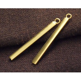 925 Sterling Silver 24k Gold Vermeil Style 2 Rectangle Bar Charms 2.7x30mm.