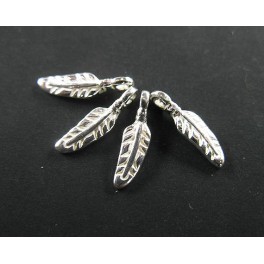925 Sterling Silver 4  Feather Charms 3.5x13 mm.