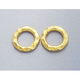 Karen hill tribe Gold  Vermeil Style 4 Hammered Jump Rings 10 mm.