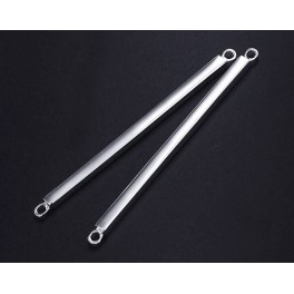 925 Sterling Silver 2 Stick  Links, Connectors 2x34mm.