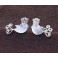 925 Sterling Silver Little Bird Stud  Earrings 9x14.5mm.