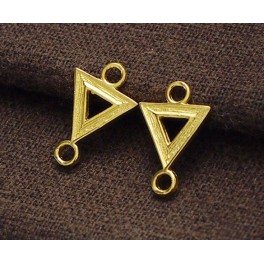 925 Sterling Silver 24k Gold Vermeil Style 2 Triangle Links.